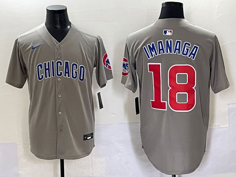 Men 2025 Chicago Cubs #18 Imanaga Grey Game Nike MLB Jersey style 7038